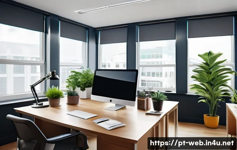 웹디자인 자격증 면제 제도 - A modern office scene showing a professional web designer compiling a comprehensive portfolio and or...